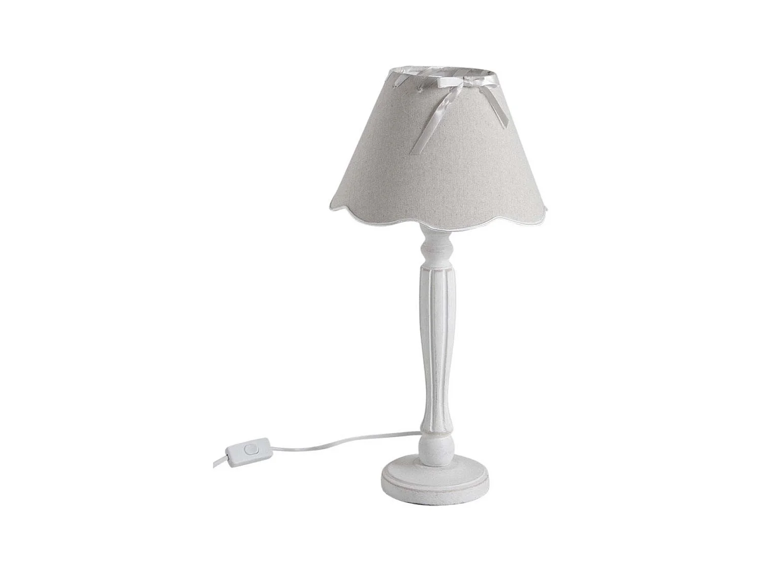 Lampe en bois et abat-jour ruban