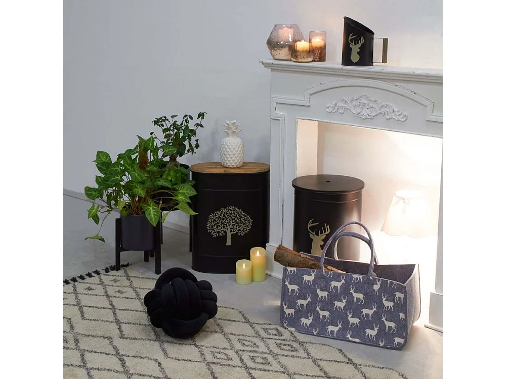 Lampe en bois et abat-jour ruban