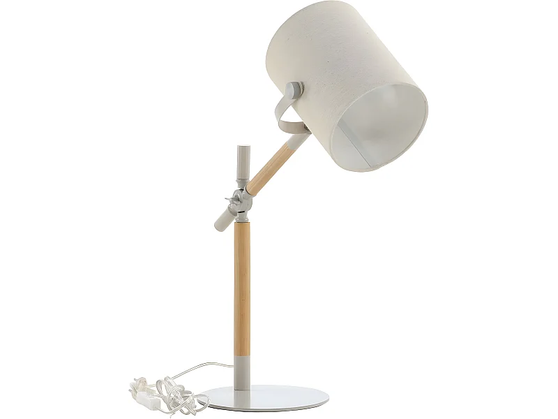 Lampada da tavolo in legno e acciaio Dennis