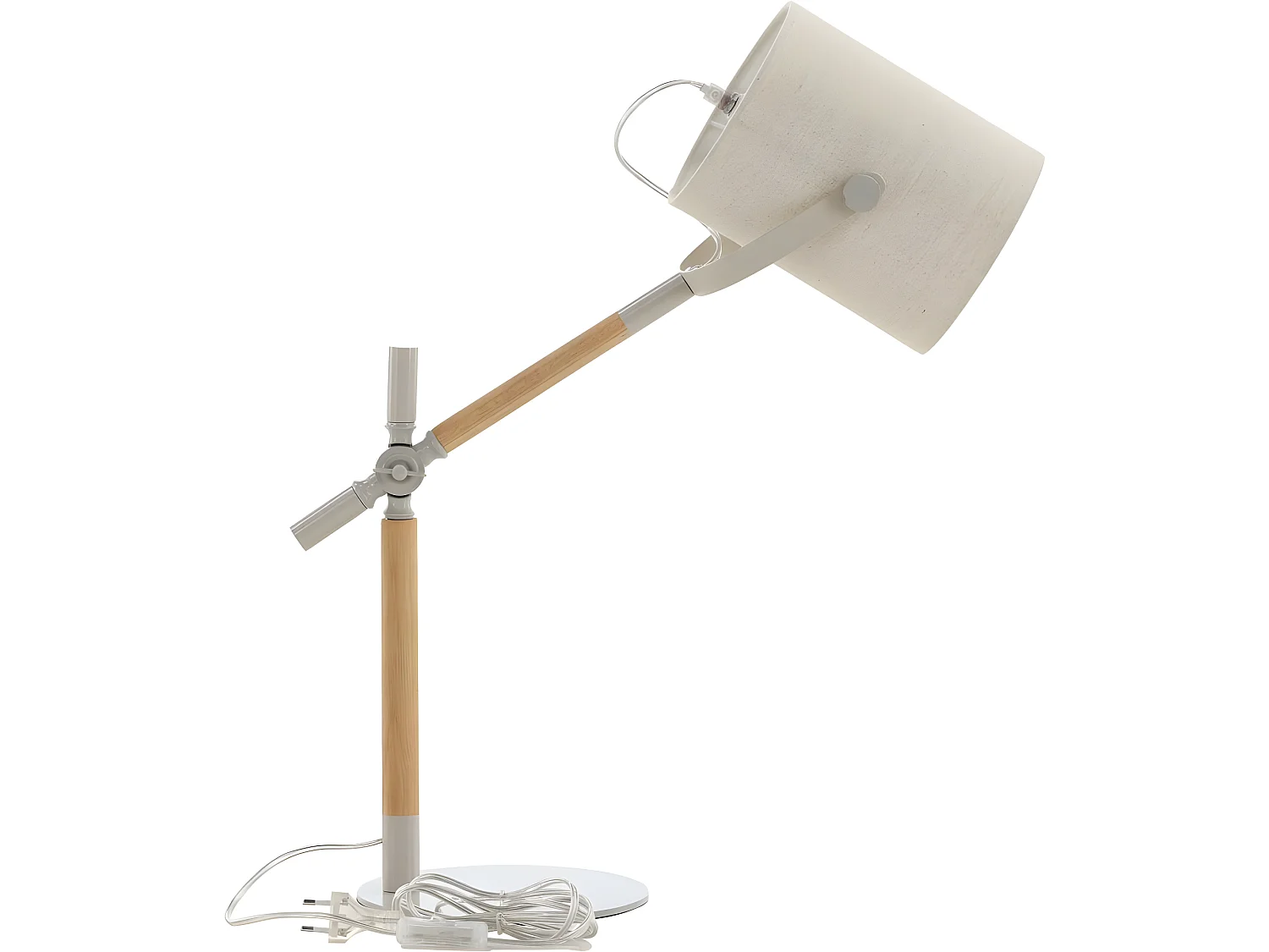 Tischlampe aus Holz und Stahl Dennis