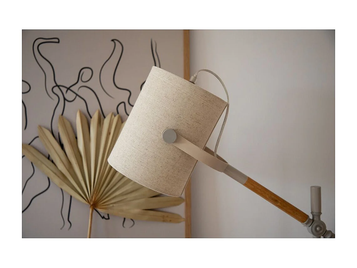 Lampe de Bureau Design "Dennis" 66cm Beige & Gris