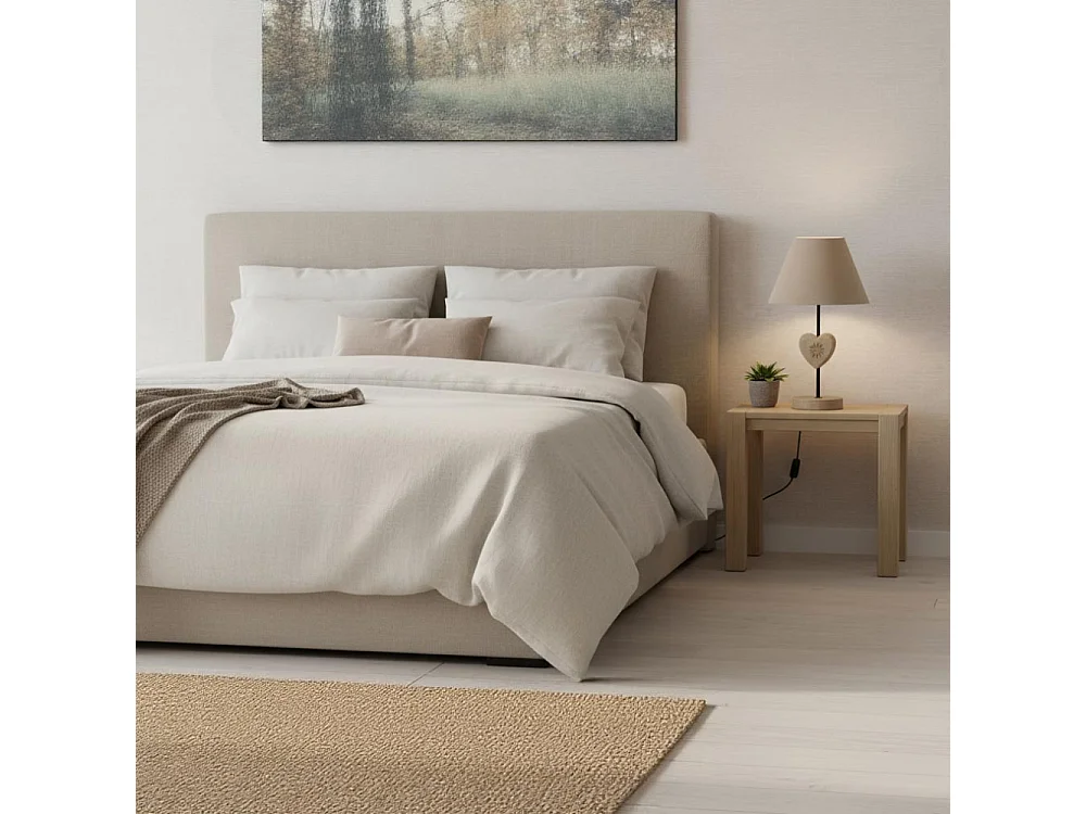 Lampe à poser en métal et bois Coeur