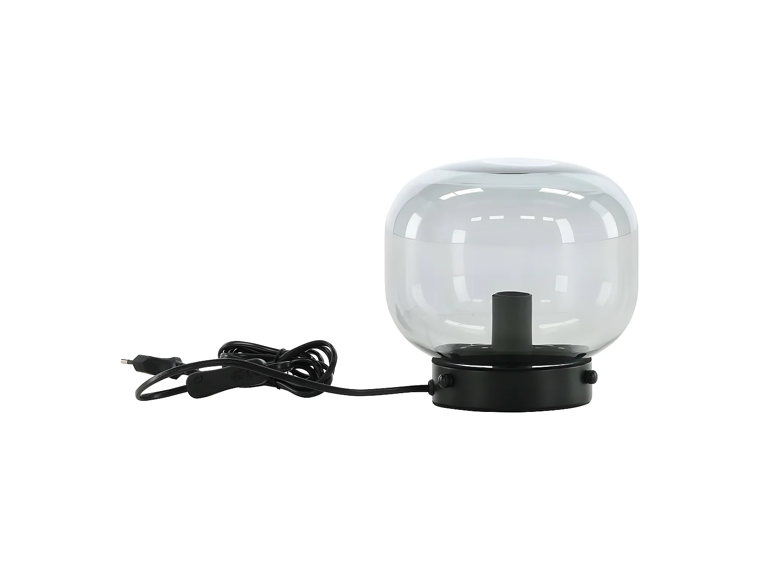 Lámpara de mesa de acero y cristal ahumado Bollonelie
