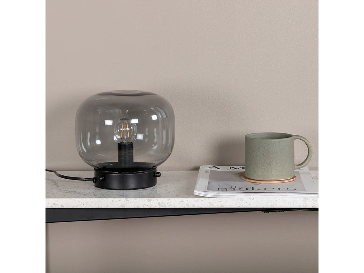 Lampe à Poer en Verre "Bollonelie" 19cm Noir