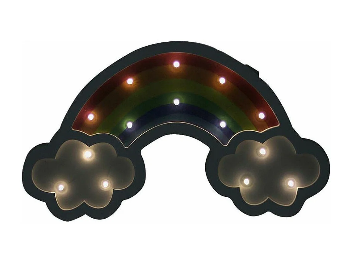 Leuchtender Regenbogen aus Holz 35 cm