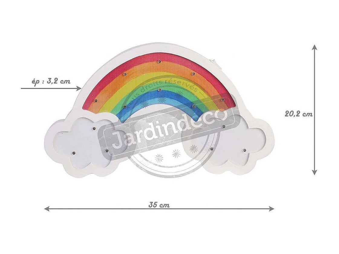 Leuchtender Regenbogen aus Holz 35 cm