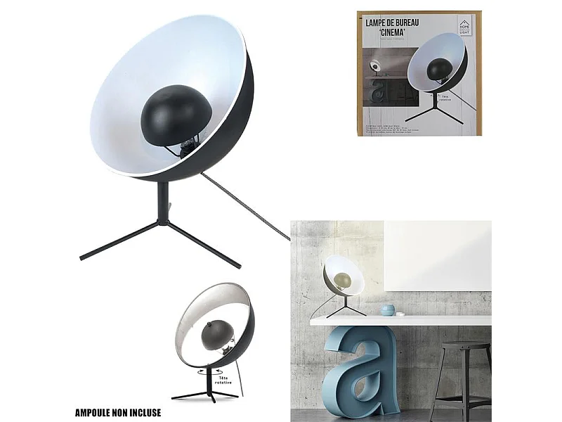 Lampe à Poser Design "Cinéma" 45cm Noir