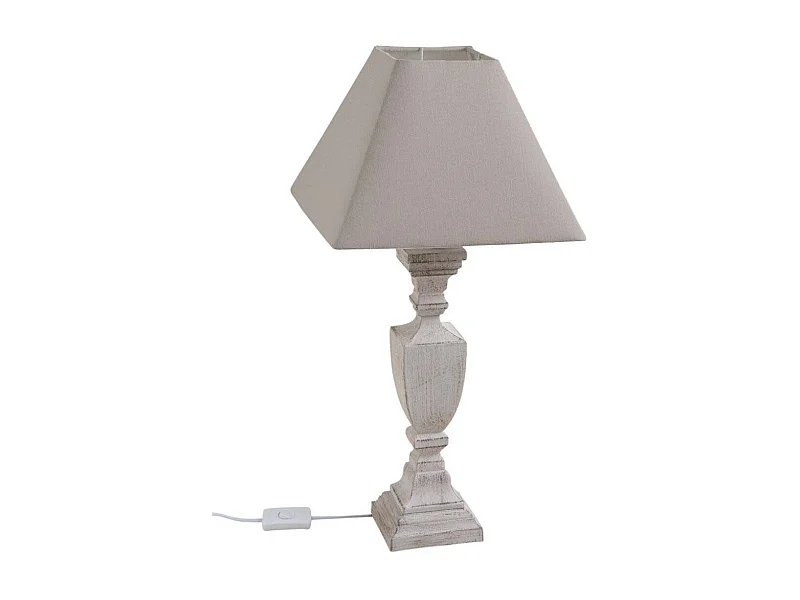 Lampe à poser en bois et coton