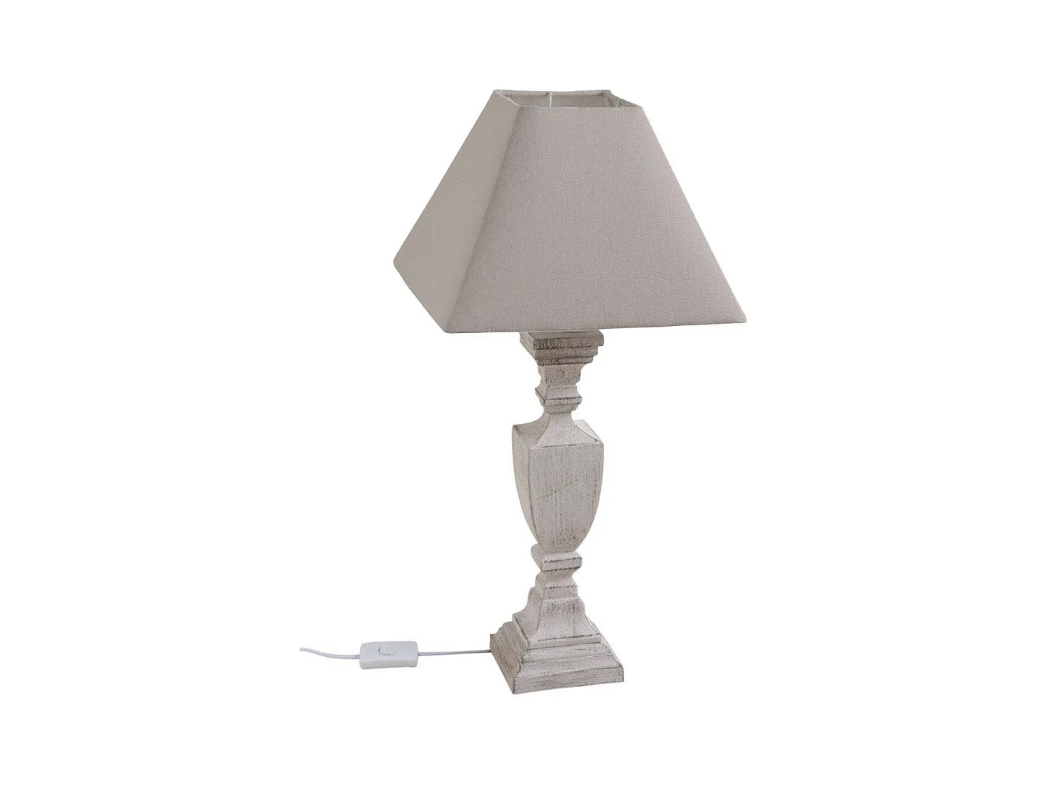 Lampe à poser en bois et coton