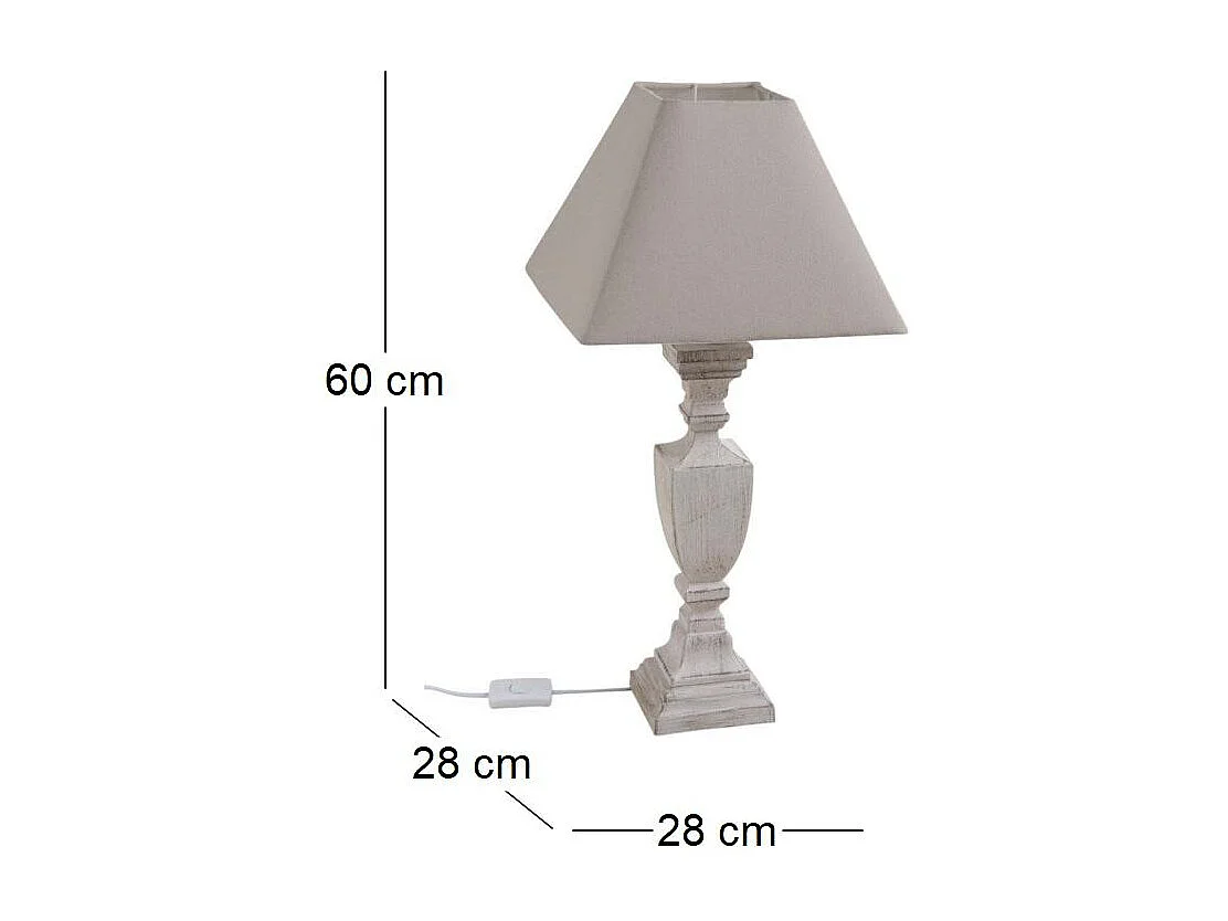 Stehlampe aus Holz und Baumwolle