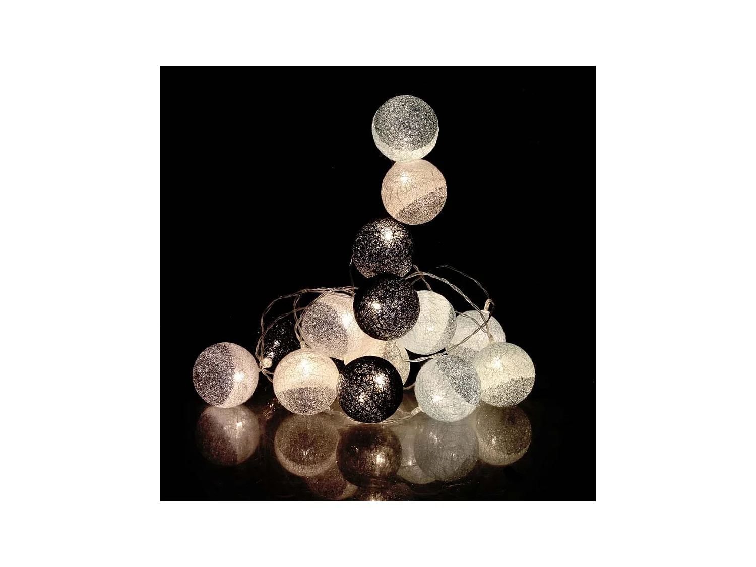 Guirlande Lumineuse à Led "16 Boules" 300cm Noir