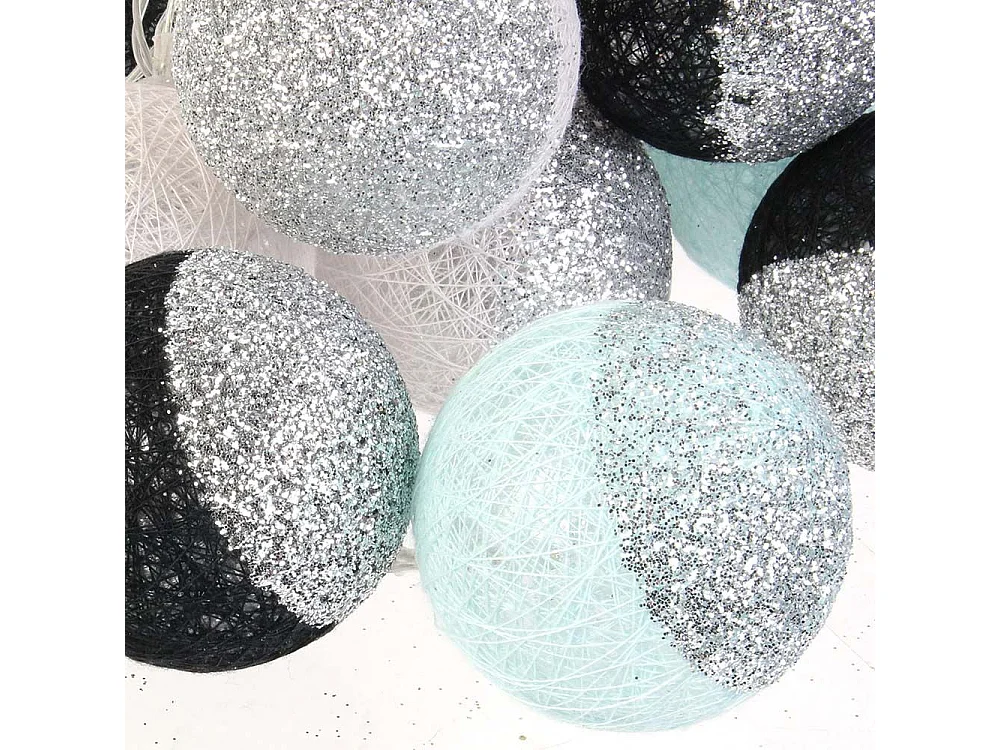 Guirlande Lumineuse à Led "16 Boules" 300cm Noir