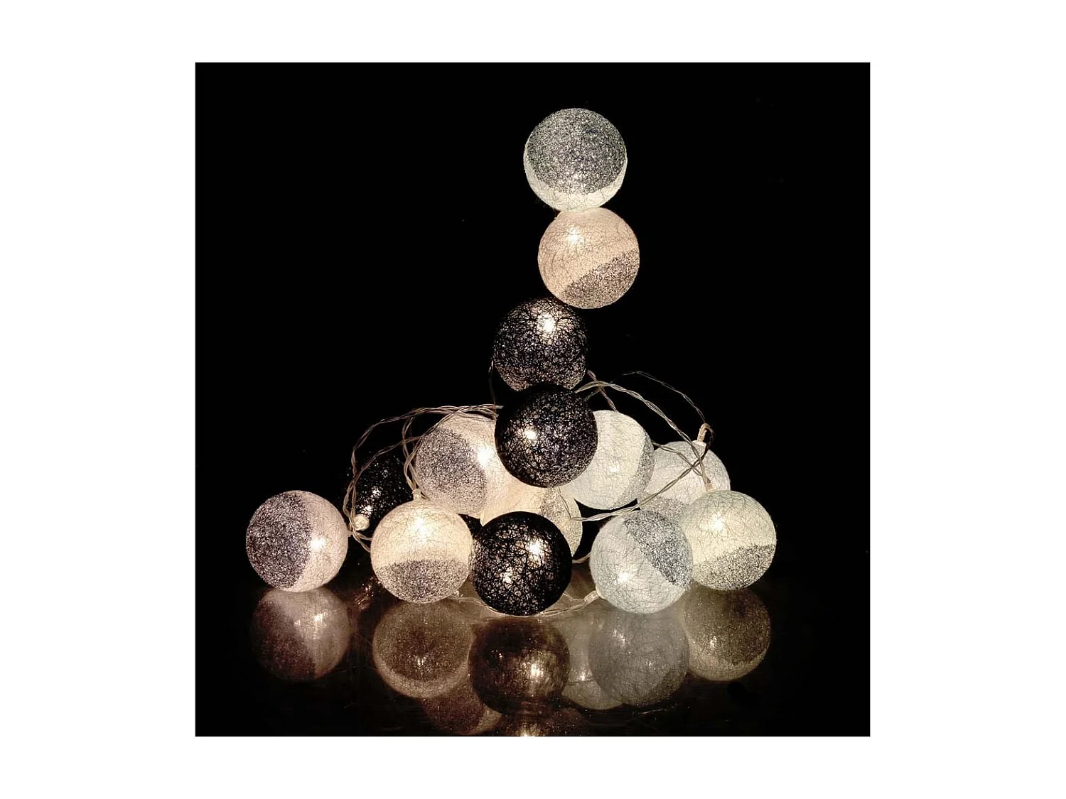 Guirlande Lumineuse à Led "16 Boules" 300cm Noir