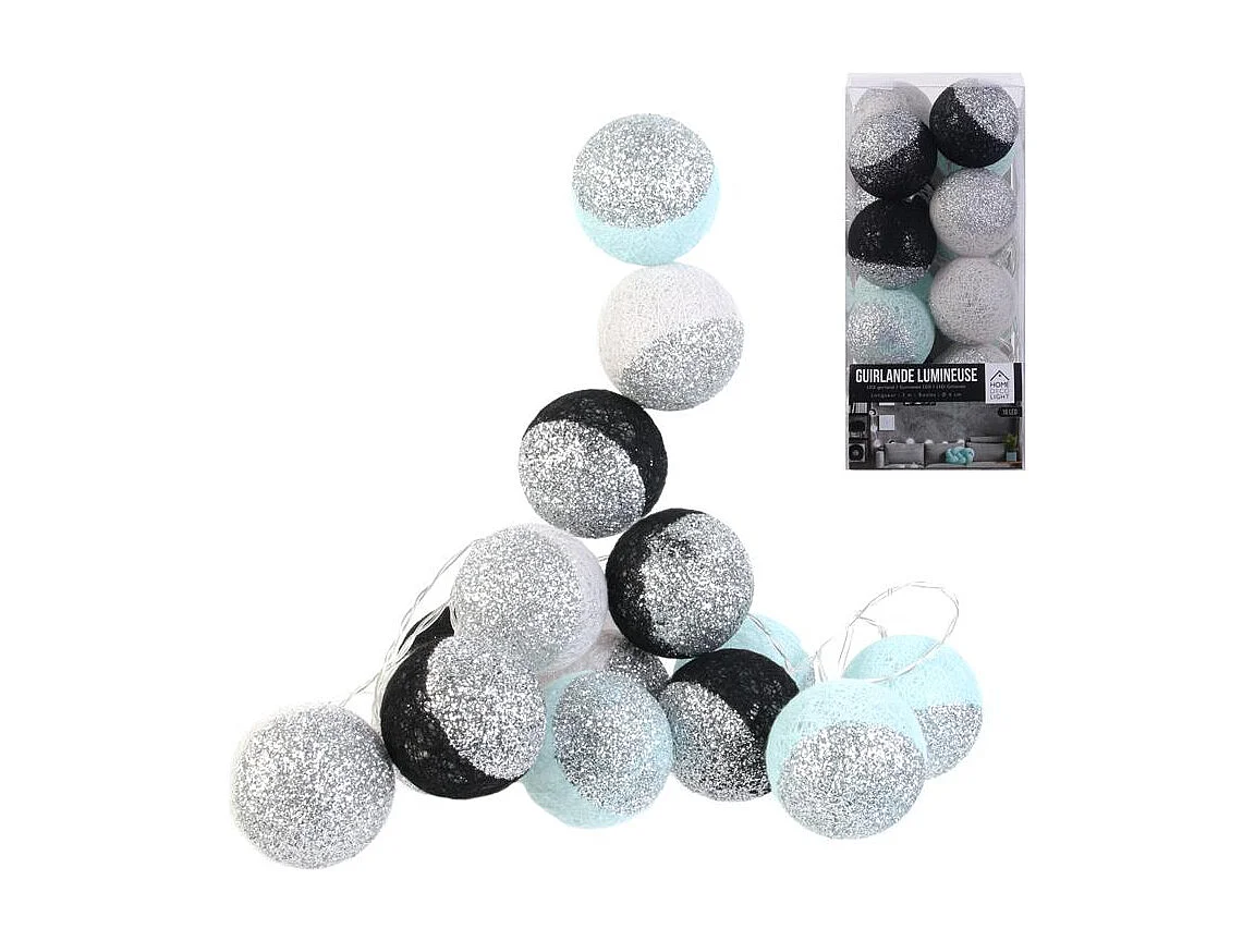 Guirlande Lumineuse à Led "16 Boules" 300cm Noir