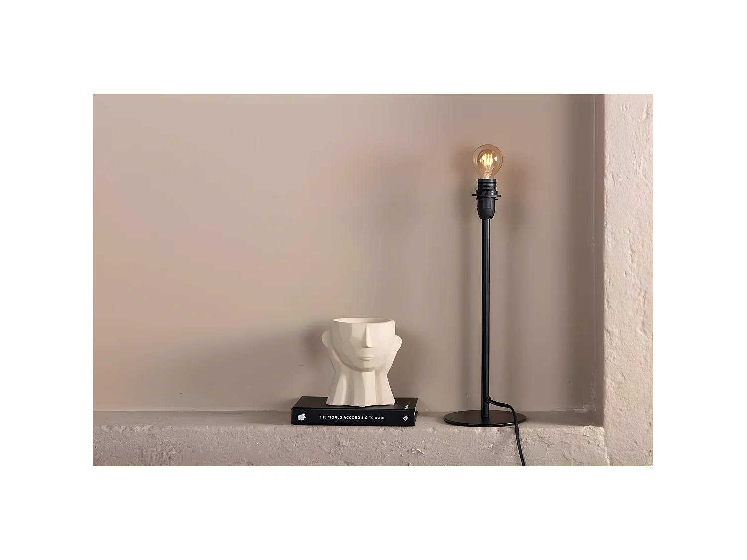 Pied de Lampe à Poser "Dasir" 43cm Noir