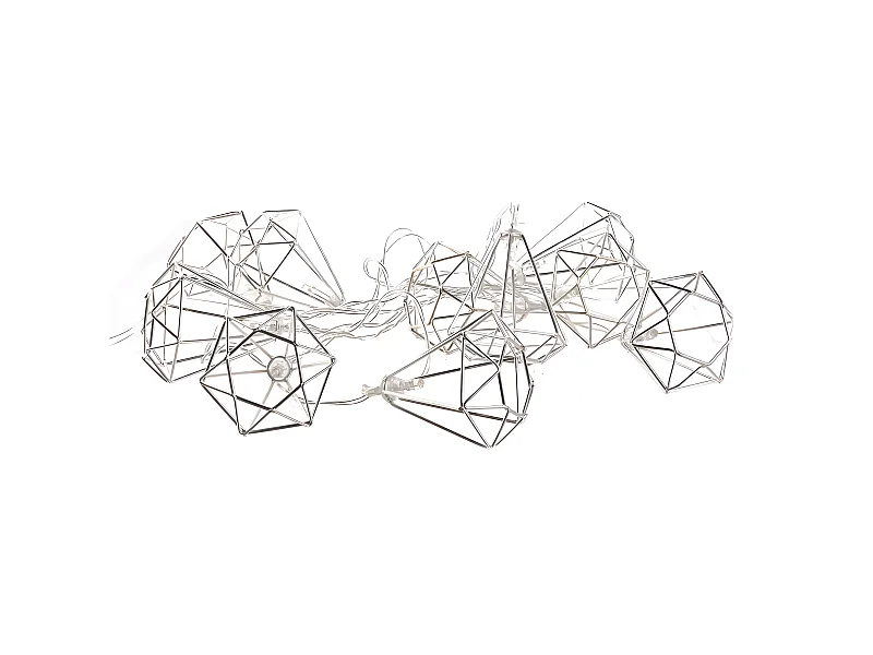 Guirlande Lumineuse Led "10 Diamants " 175cm Argent