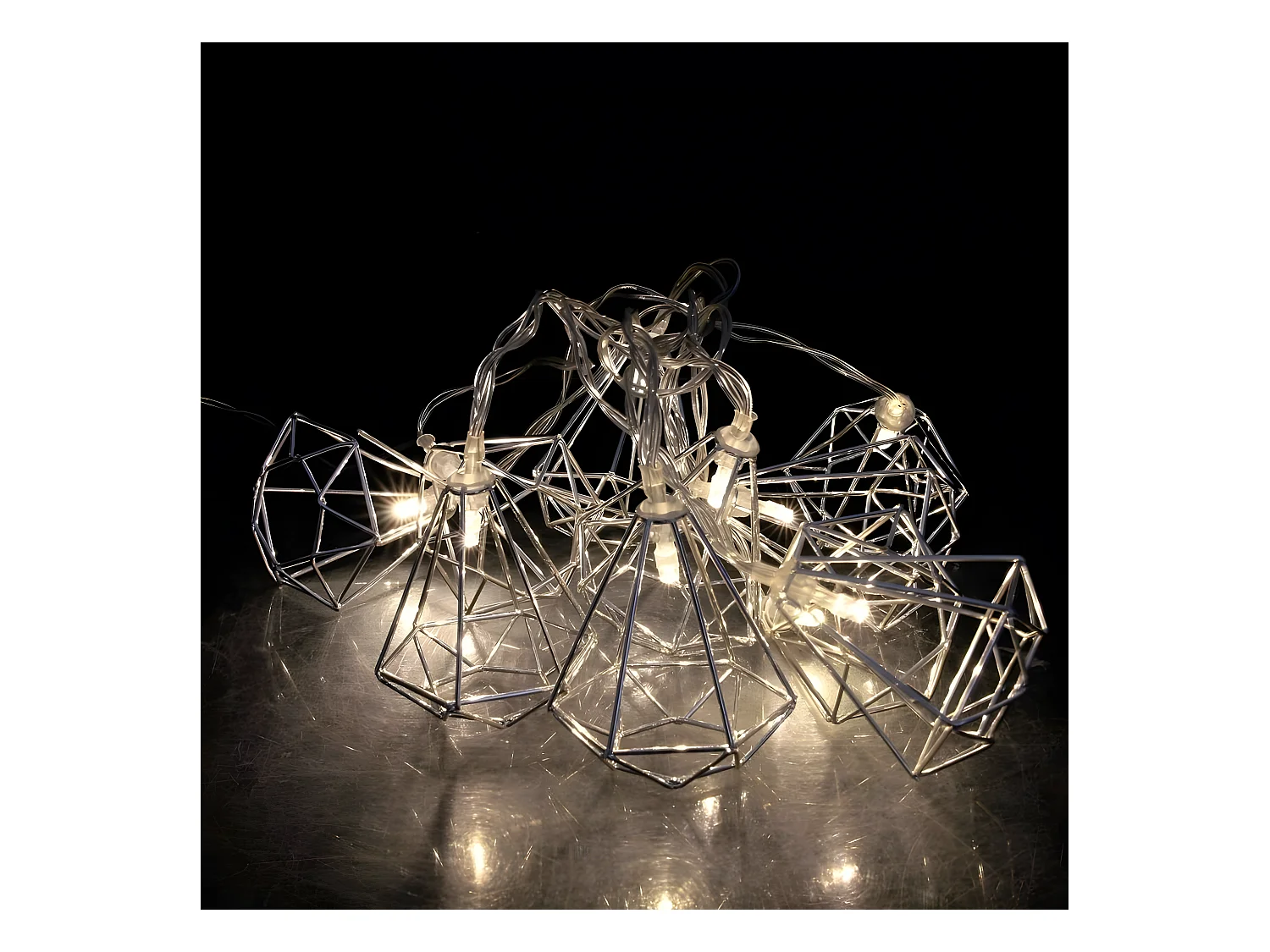 Guirlande Lumineuse Led "10 Diamants " 175cm Argent