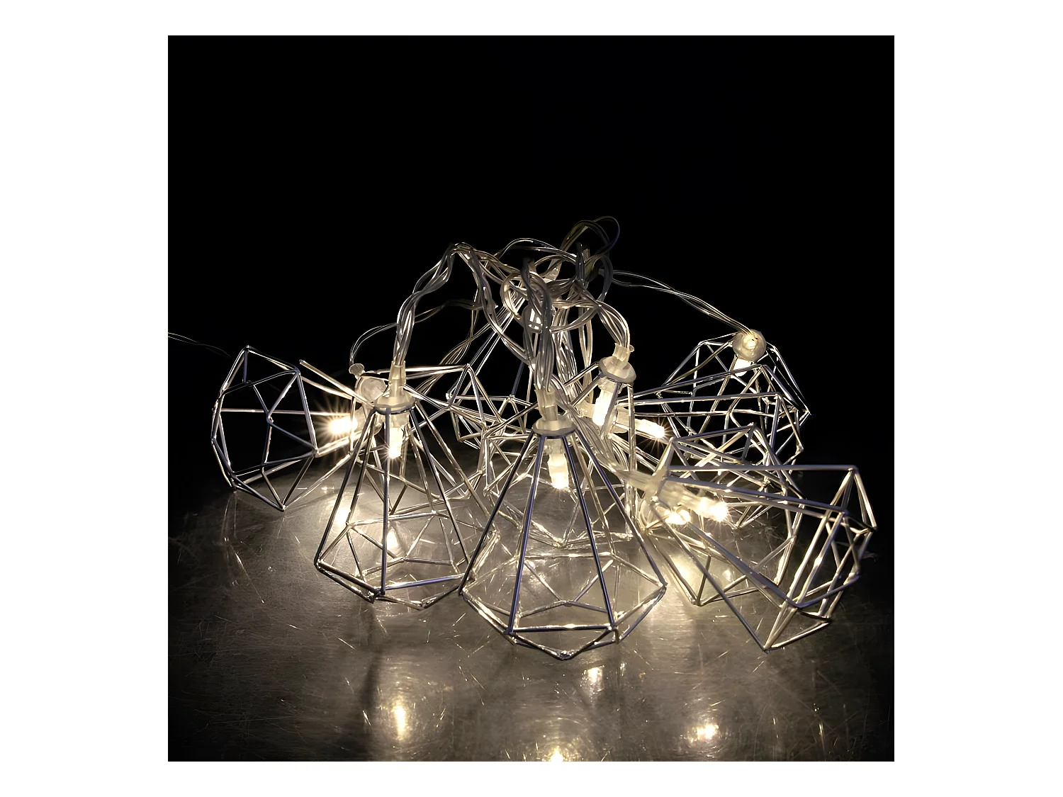 Guirlande Lumineuse Led "10 Diamants " 175cm Argent