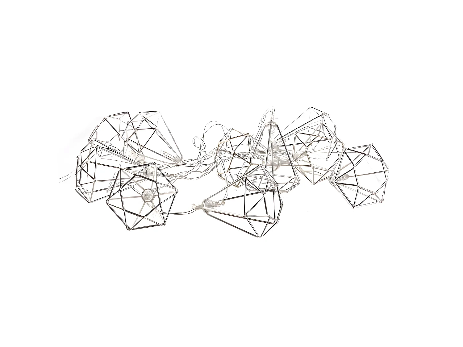 Guirlande Lumineuse Led "10 Diamants " 175cm Argent