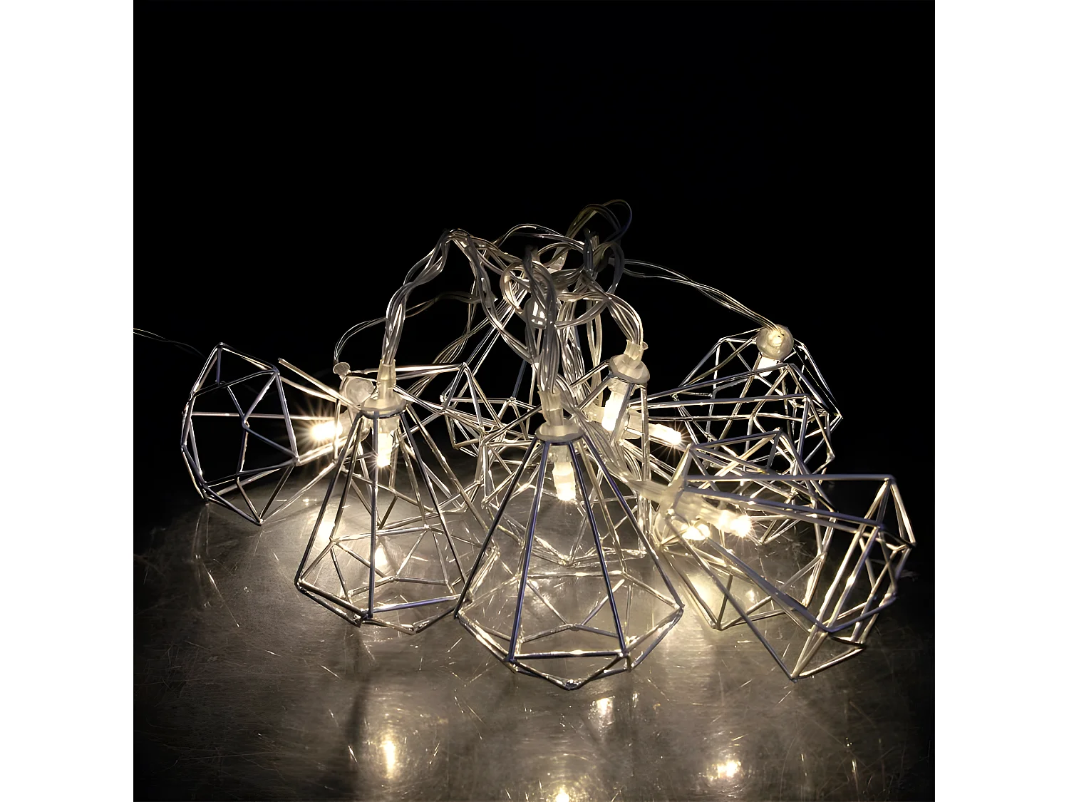 Guirlande Lumineuse Led "10 Diamants " 175cm Argent