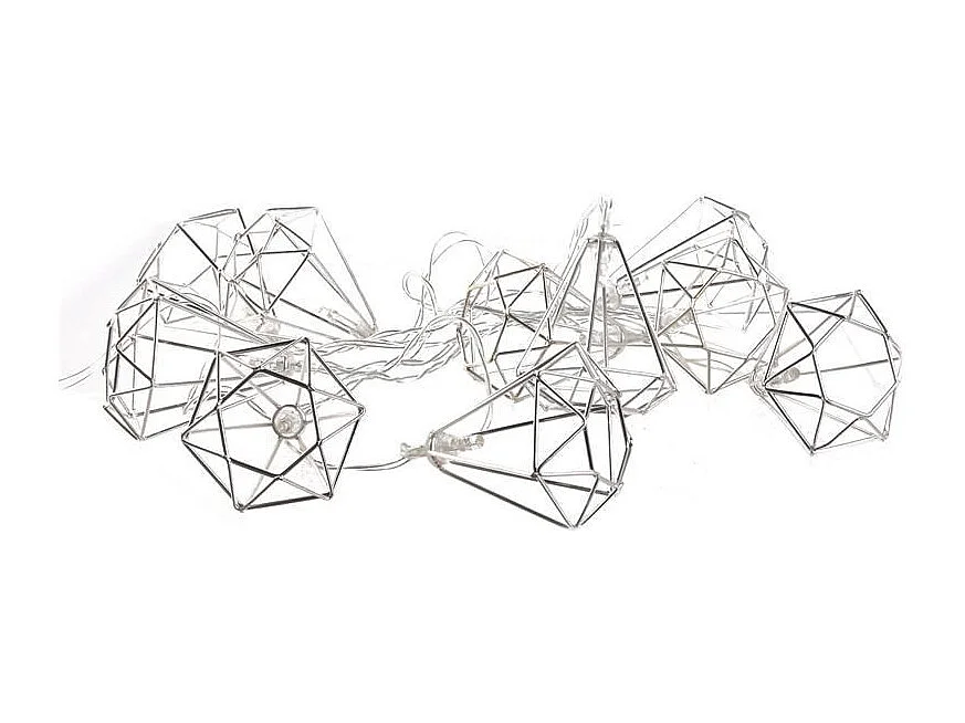 Guirlande Lumineuse Led "10 Diamants " 175cm Argent