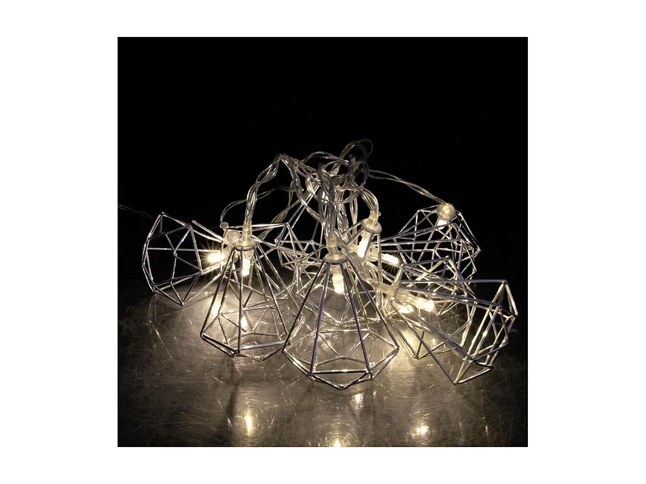 Guirlande Lumineuse Led "10 Diamants " 175cm Argent