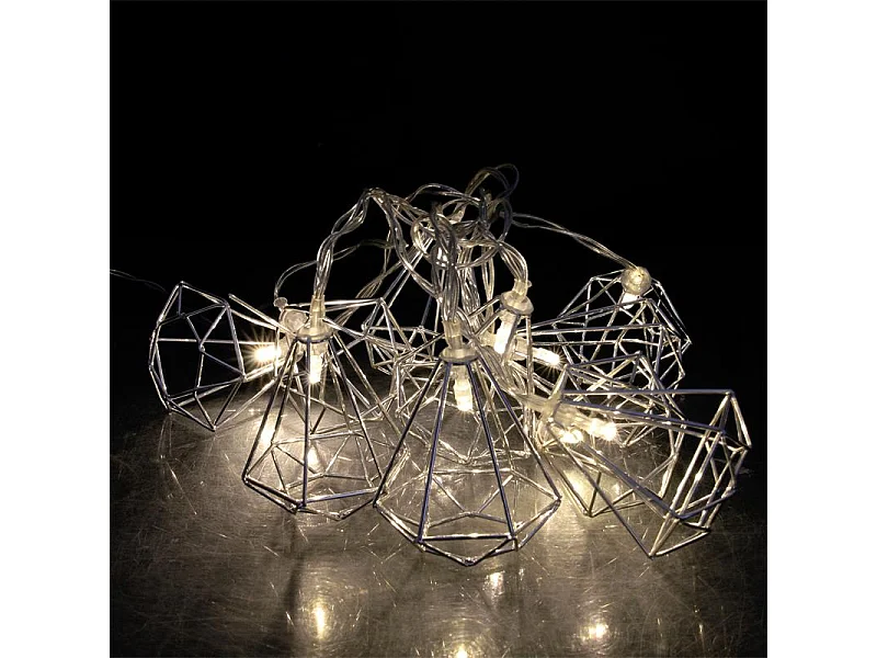 Guirlande Lumineuse Led "10 Diamants " 175cm Argent