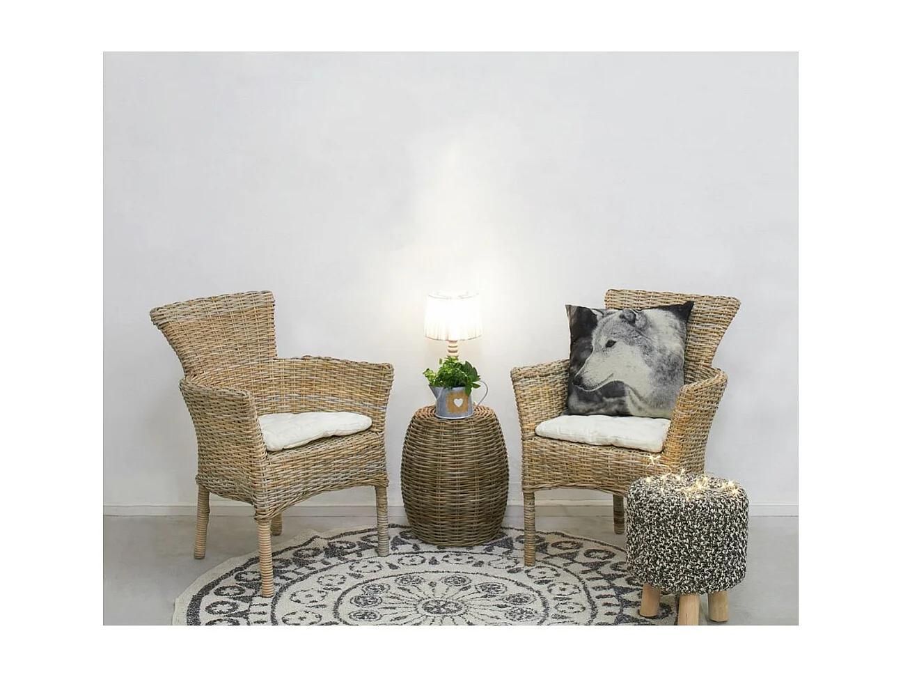 Nachttischlampe aus Holz