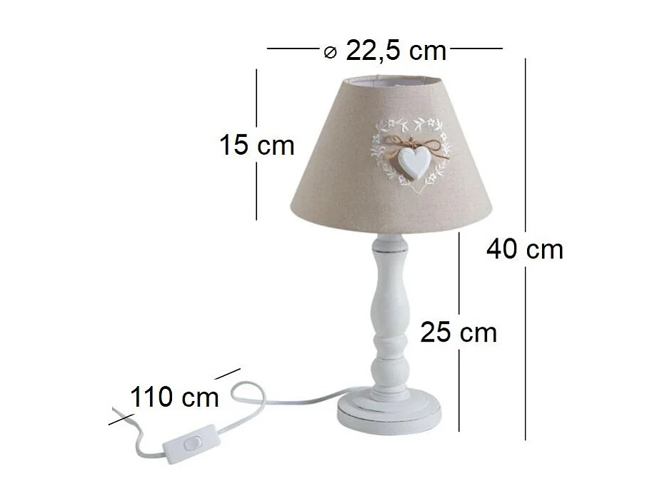 Lampe de chevet en bois Romantique