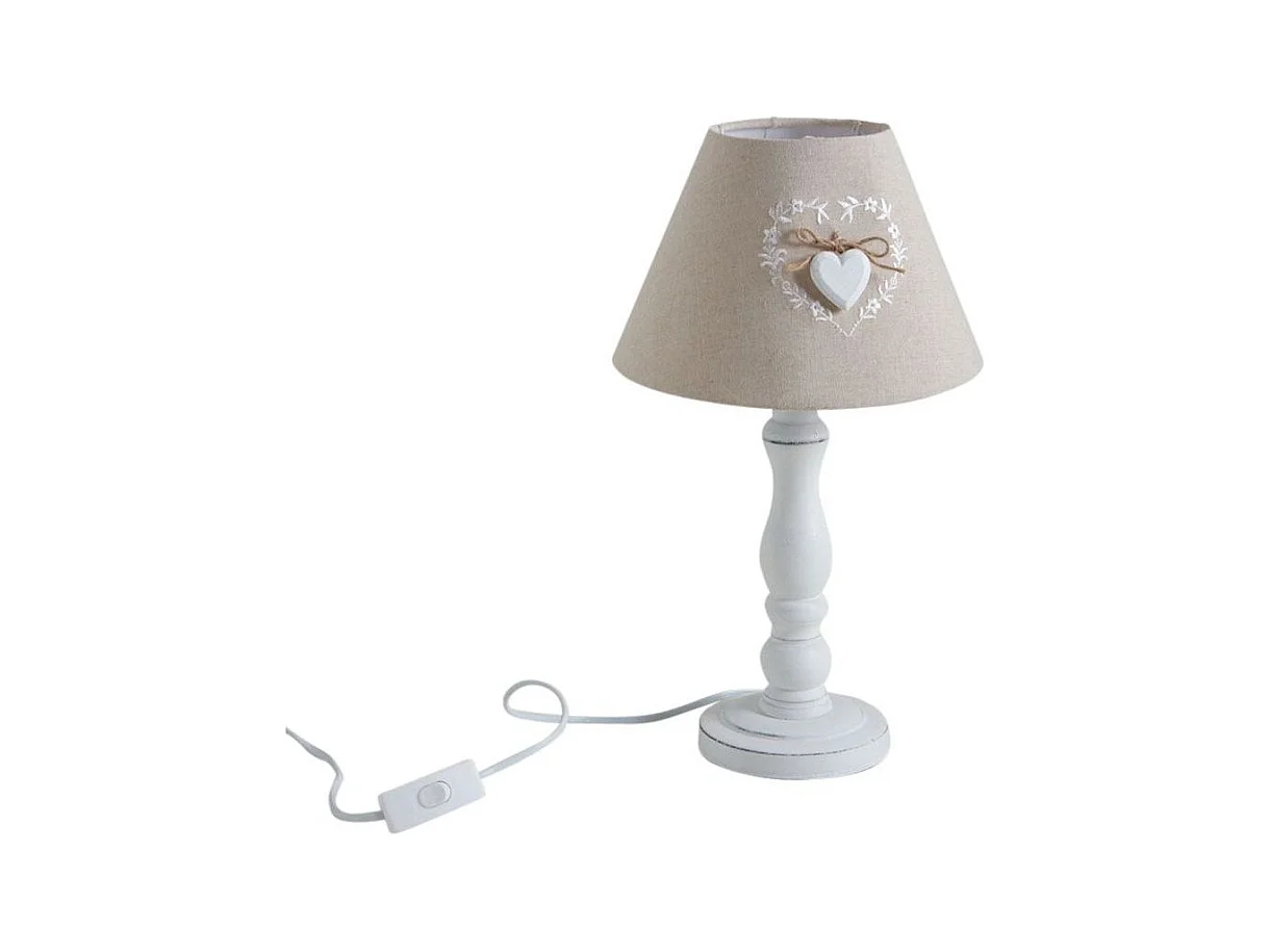 Romantica lampada da comodino in legno