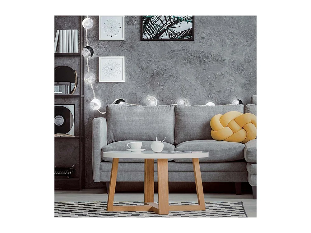 Guirlande Lumineuse à Led "10 Boules" 192cm Noir & Blanc