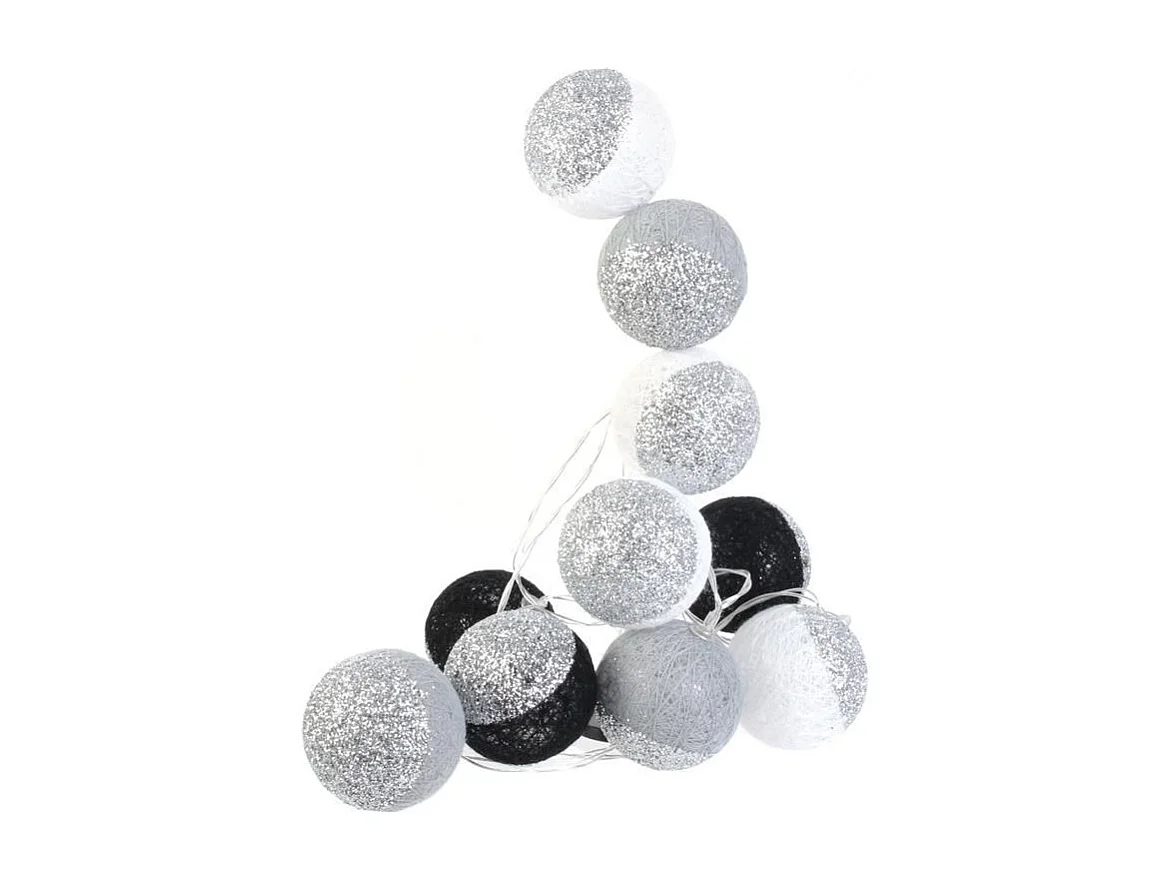 Ghirlanda luminosa di palline glitterate 10 led