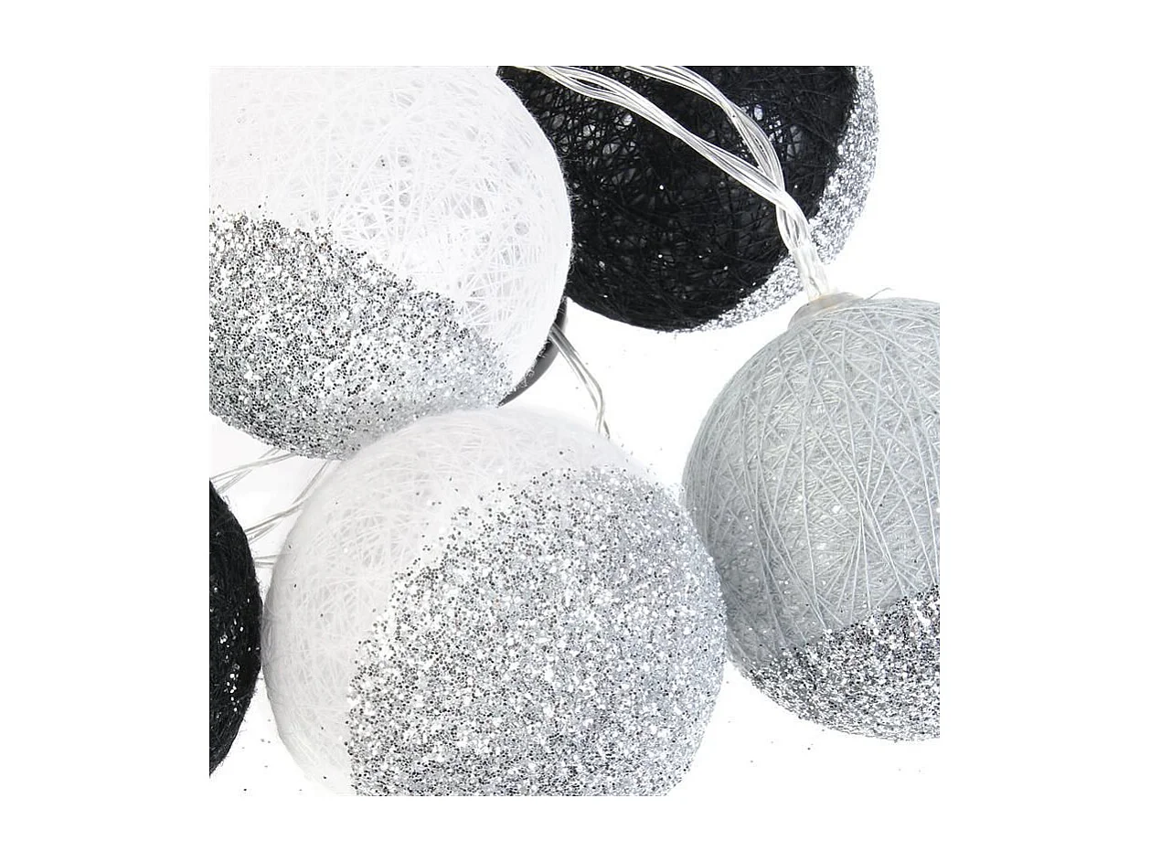 Ghirlanda luminosa di palline glitterate 10 led