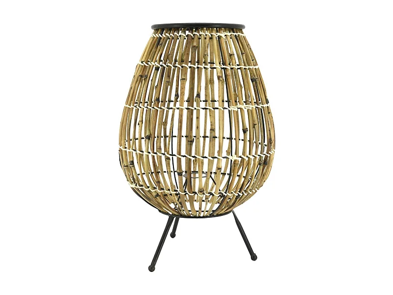 Stehlampe aus ungefärbtem Rattan