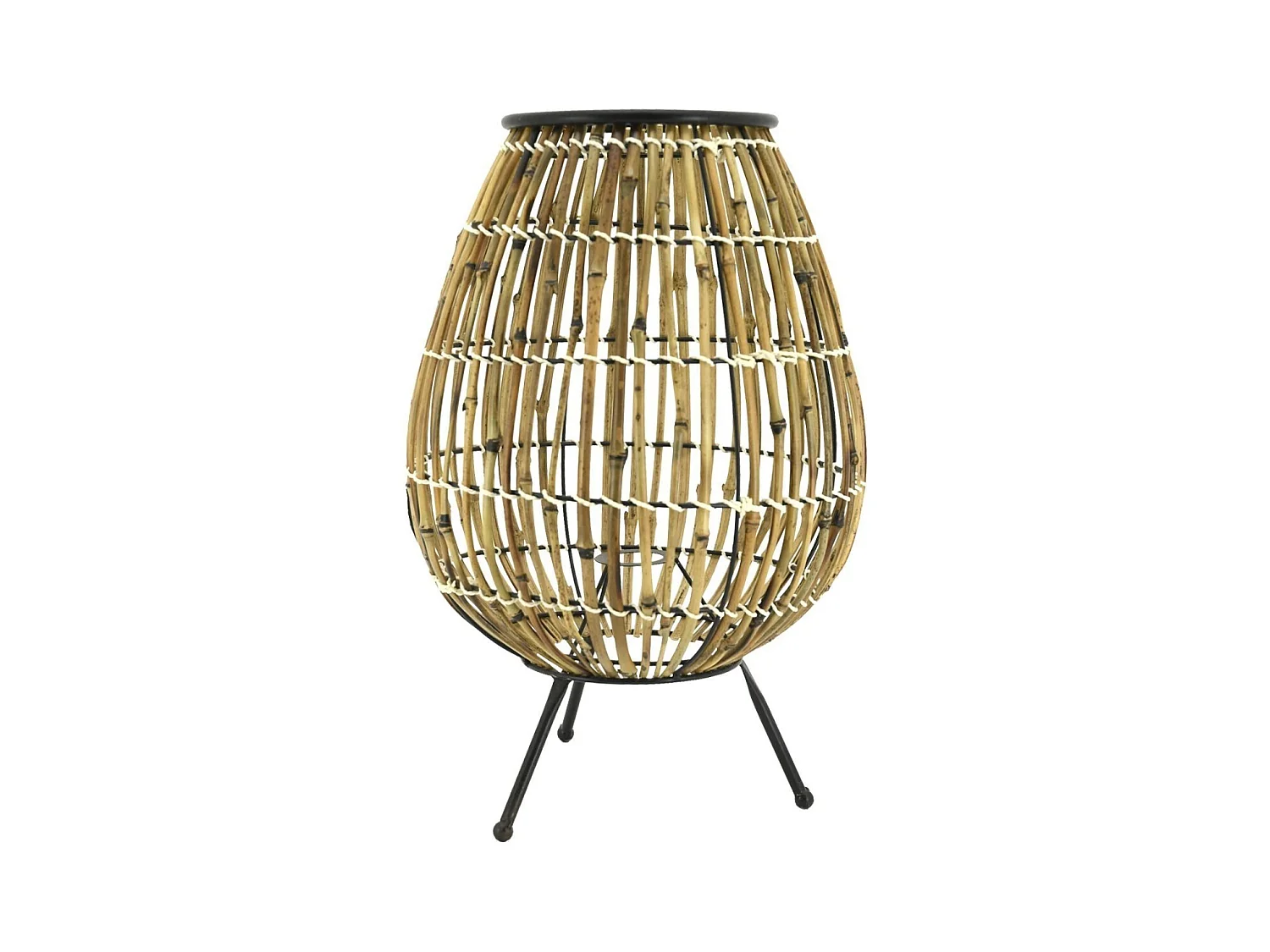 Stehlampe aus ungefärbtem Rattan