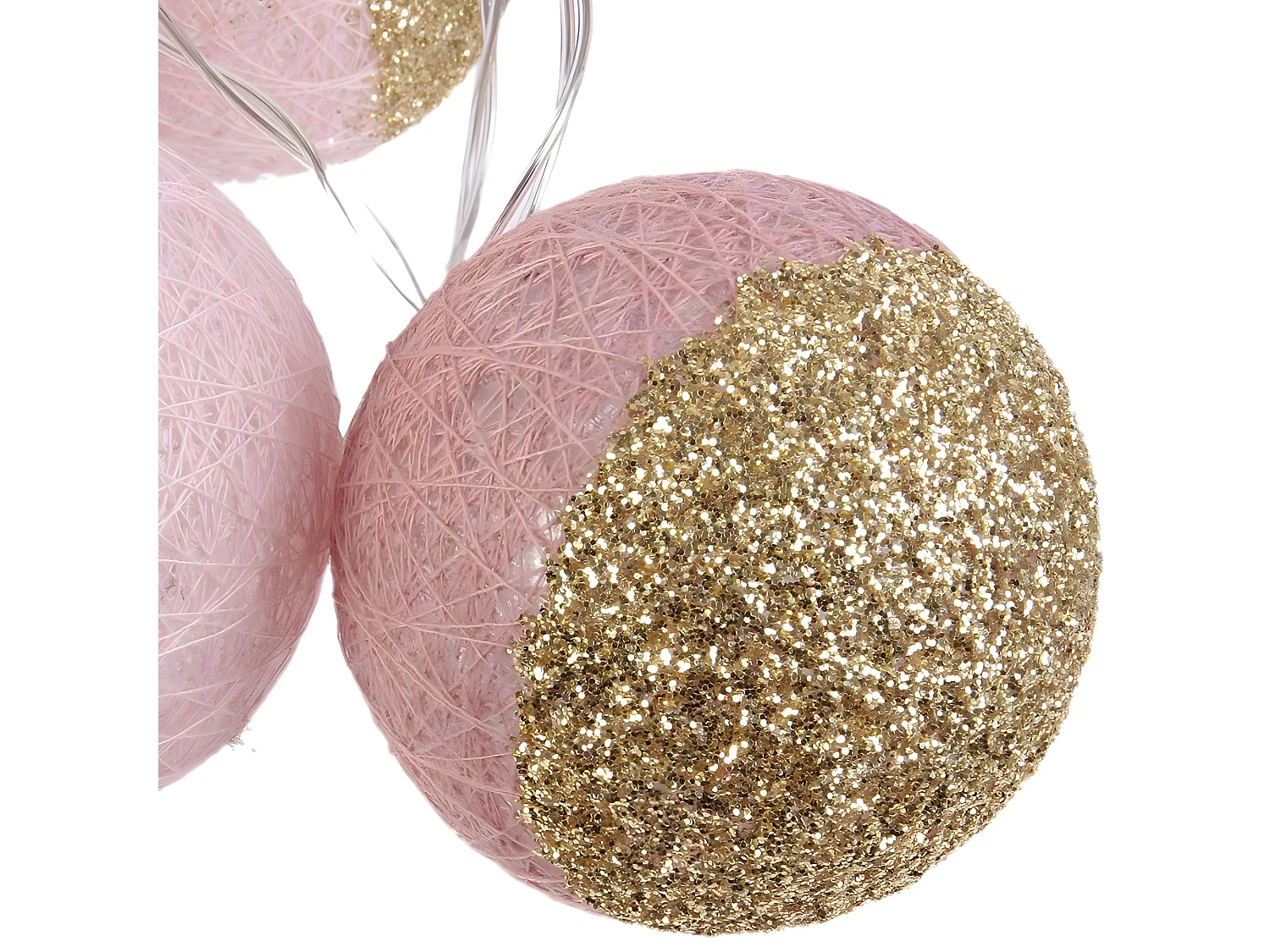 Gefärbte Lichterkette aus 10 mit Pailletten LED-Kugeln