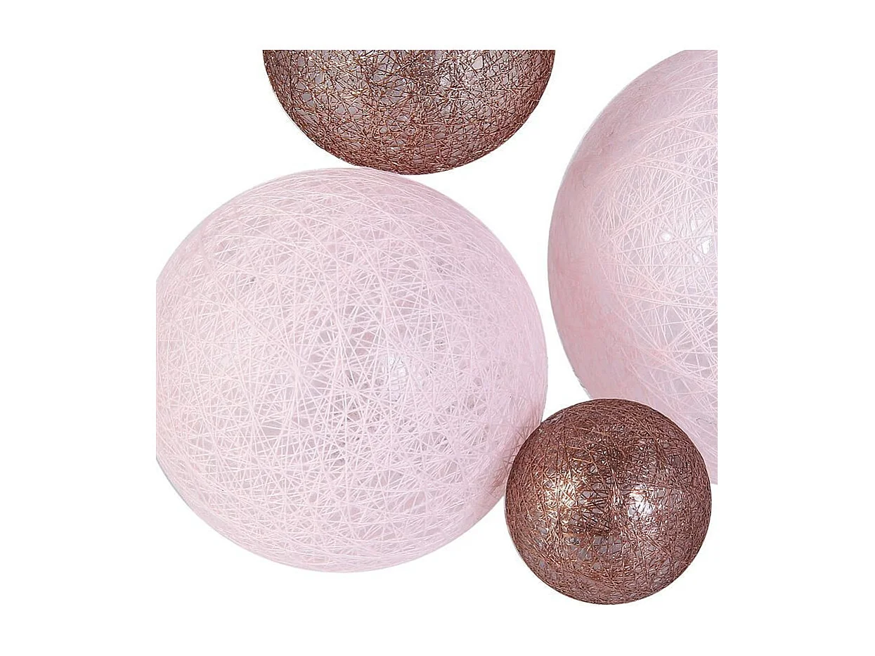 Guirlande Boule 10led Multi-taill Poudre 192cm Blanc, Rose, Marron