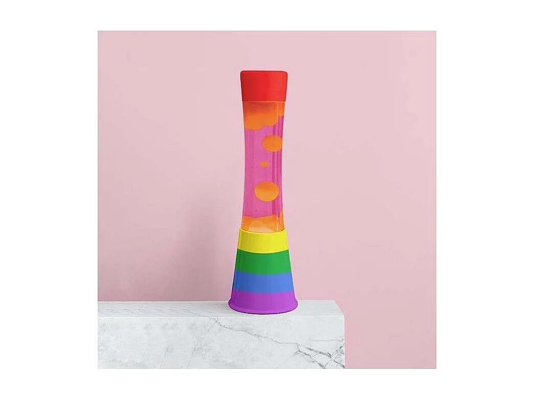 Lampe à poser en métal et verre Lave Arc en ciel / Fuchsia