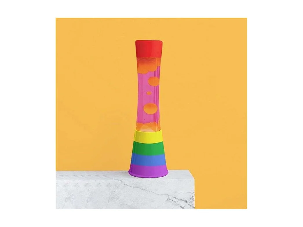 Lampe à poser en métal et verre Lave Arc en ciel / Fuchsia