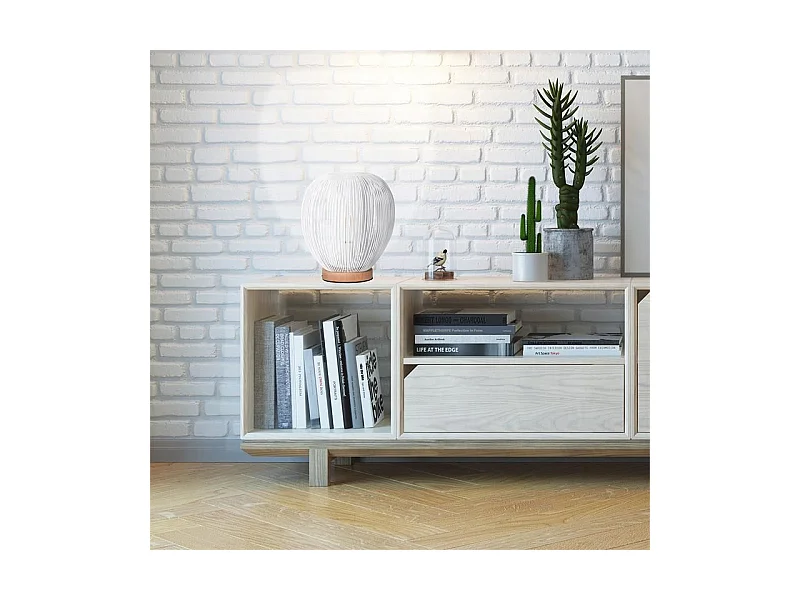 Lampe A Poser Boule Filaire Blanc Blanc