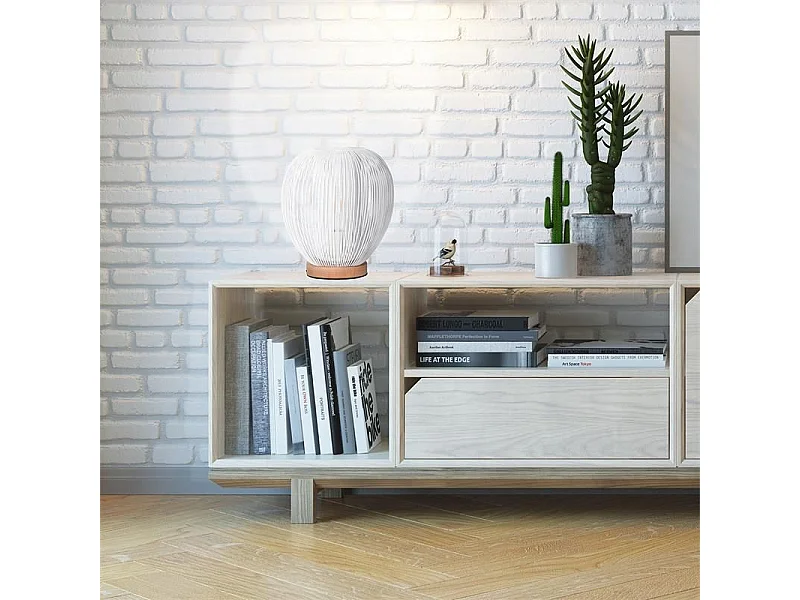 Lampe A Poser Boule Filaire Blanc Blanc