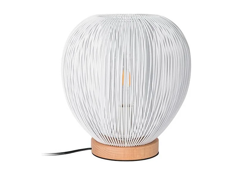 Lampe A Poser Boule Filaire Blanc Blanc