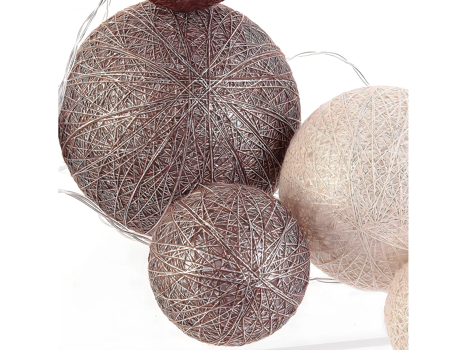 Guirlande Boules 10 Led "Multi Taille" 192cm Marron