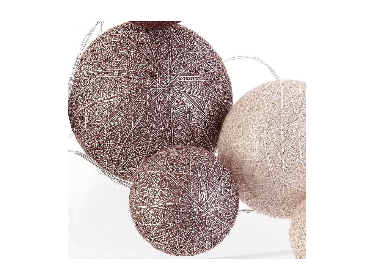 Guirlande Boules 10 Led "Multi Taille" 192cm Marron