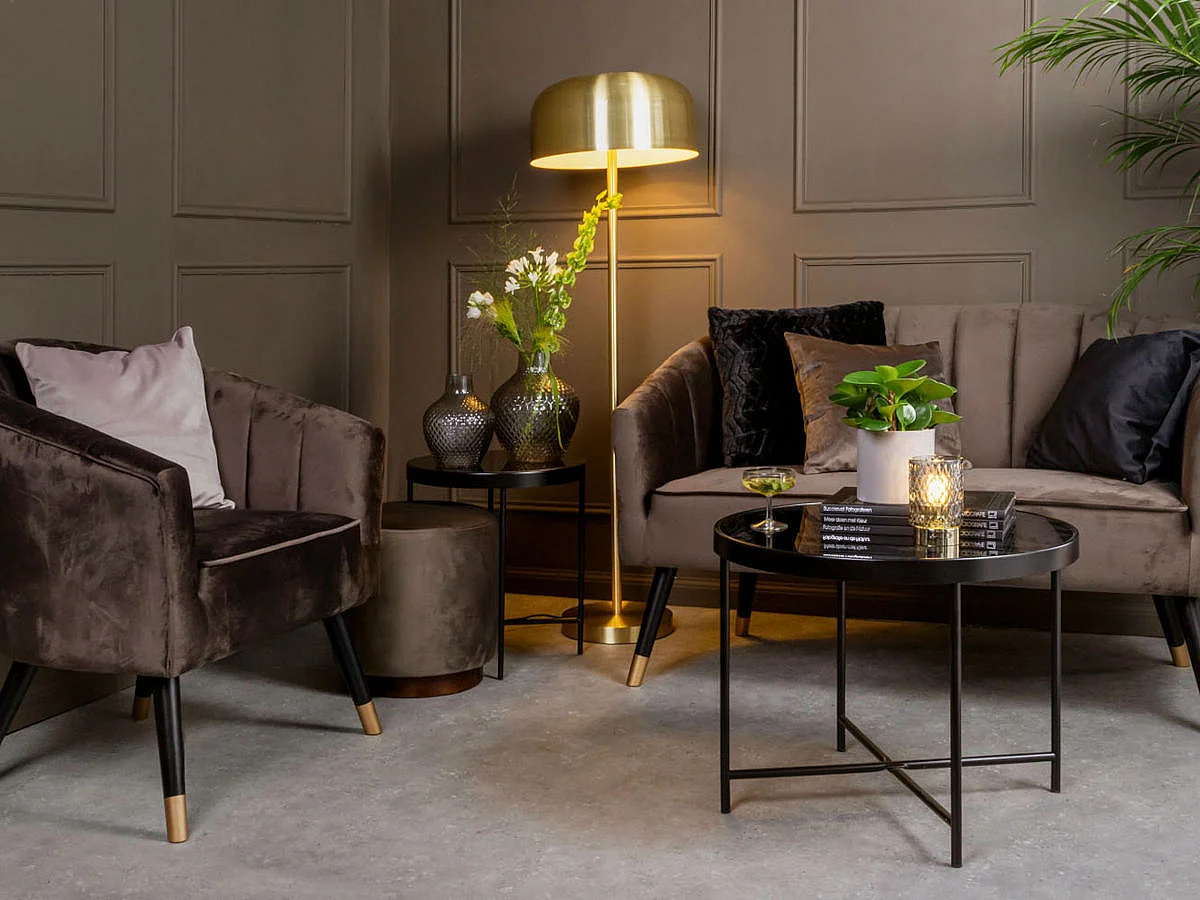 Lámpara de pie Capa - Oro cepillado