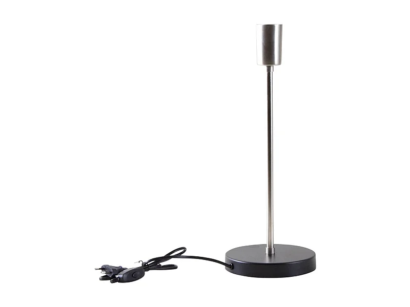 Pied de lampe métal argenté