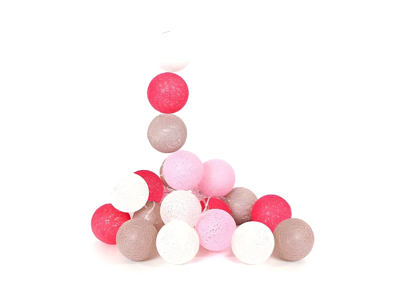 Guirlande Lumineuse à Led "10 Boules" 175cm Rose