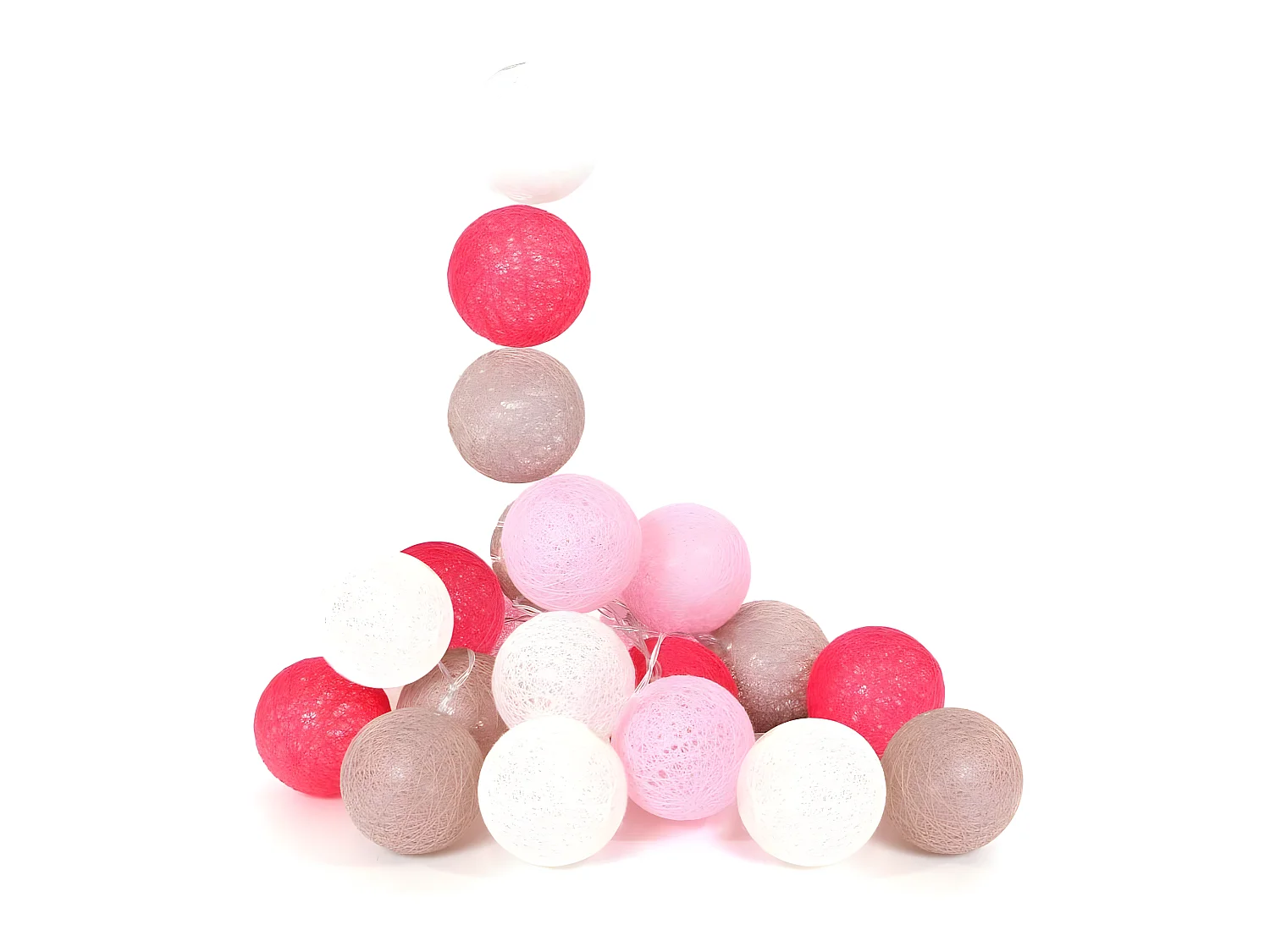 Guirlande Lumineuse à Led "10 Boules" 175cm Rose