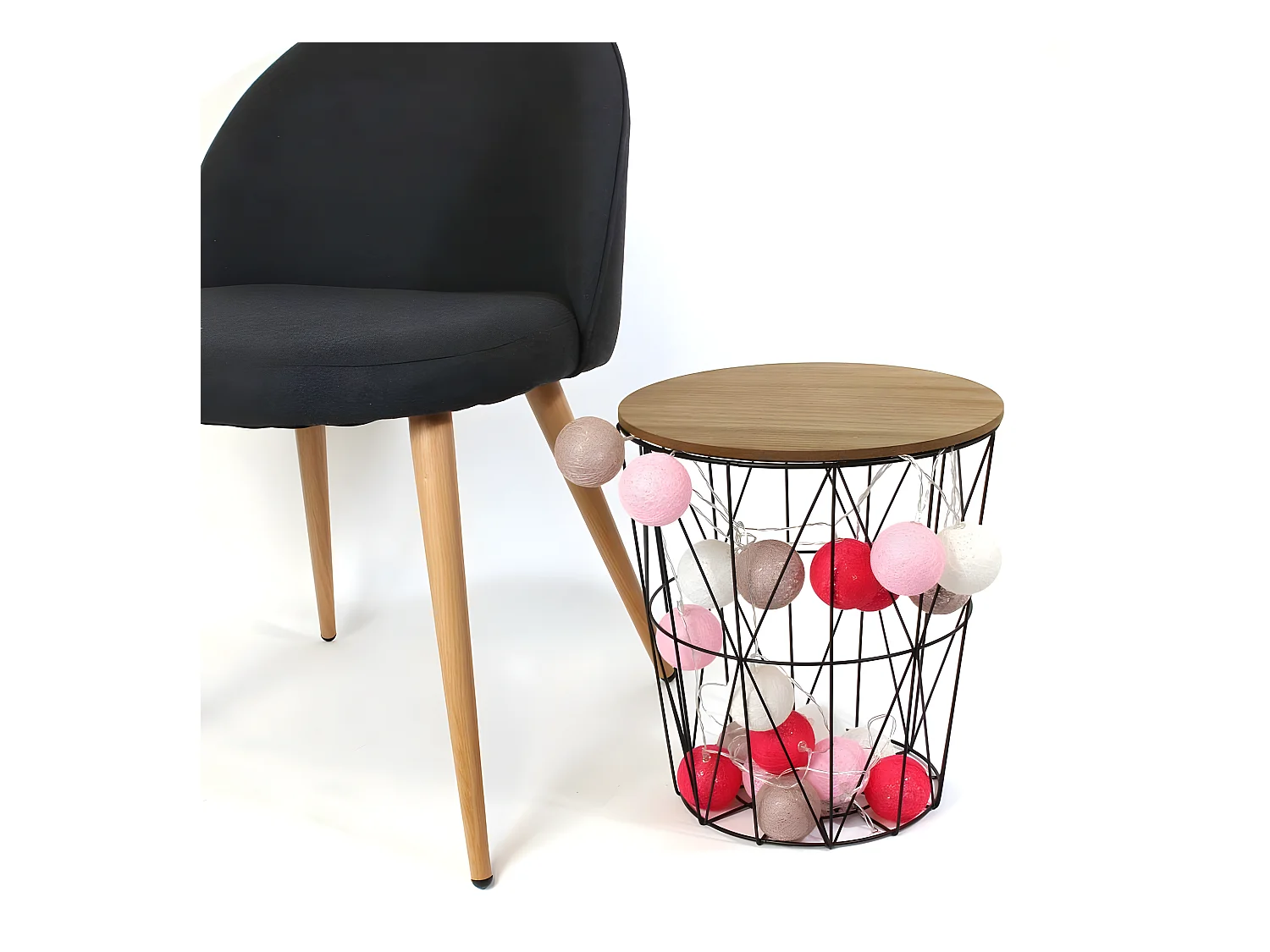 Guirlande Lumineuse à Led "10 Boules" 175cm Rose