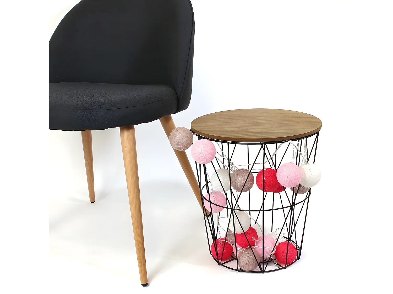 Guirlande Lumineuse à Led "10 Boules" 175cm Rose